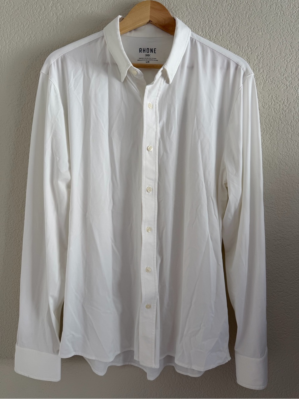 RHONE White Men's Long-Sleeve Button-Down Shirt